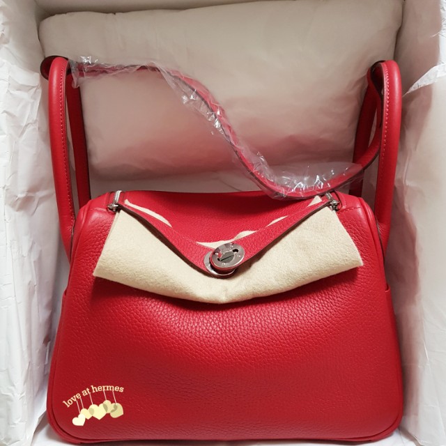 Hermes Rouge Casaque Taurillon Clemence Lindy 26