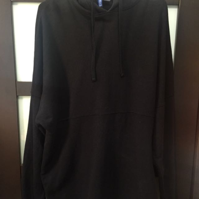 H M Divided Black Oversized Hoodie M