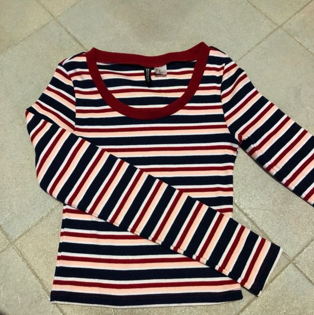 h&m striped long sleeve shirt