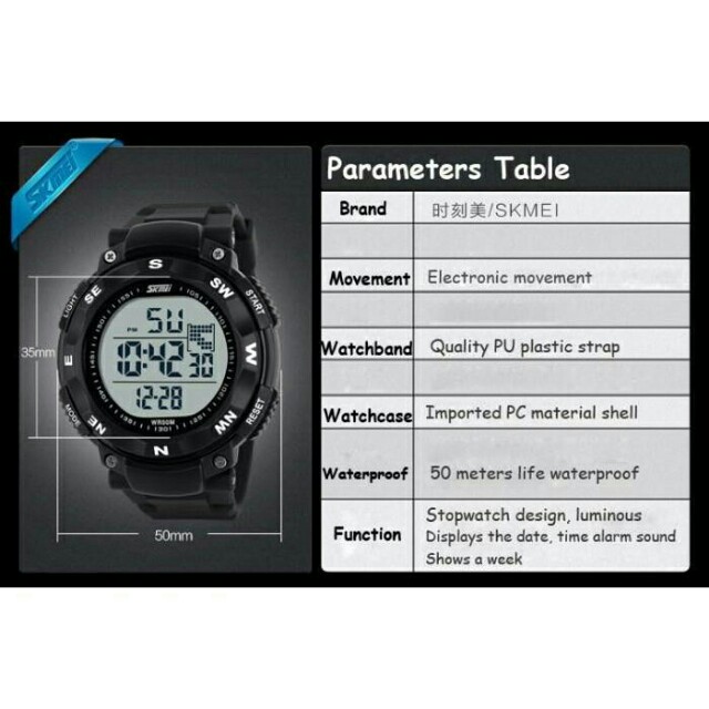 Jam Tangan Pria Sport Original Skmei 1024 Water Resist Anti Air