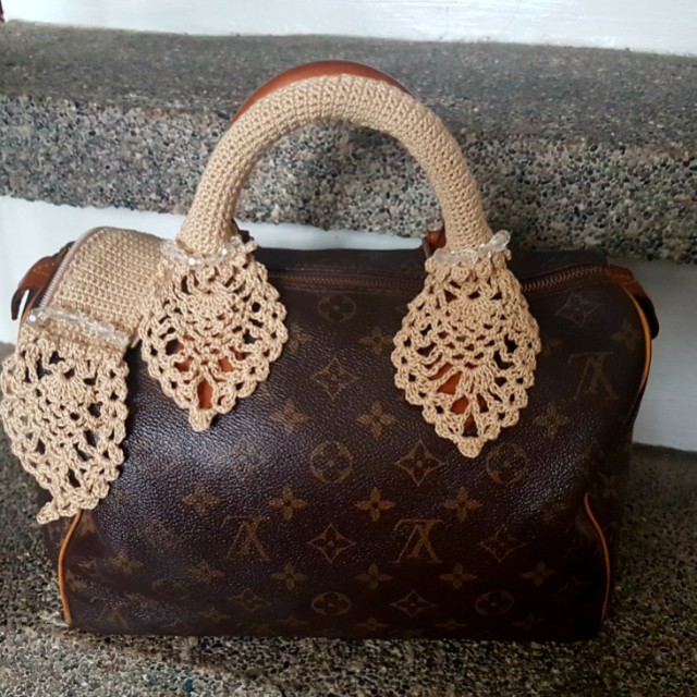 crochet bag handle cover pair for LV Speedy/alma