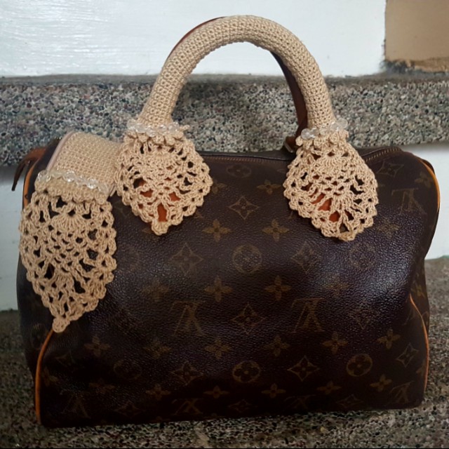 Crochet Handle Cover with zipper for Louis Vuitton-Speedy 25-30-35-40 &  Alma BB-MM