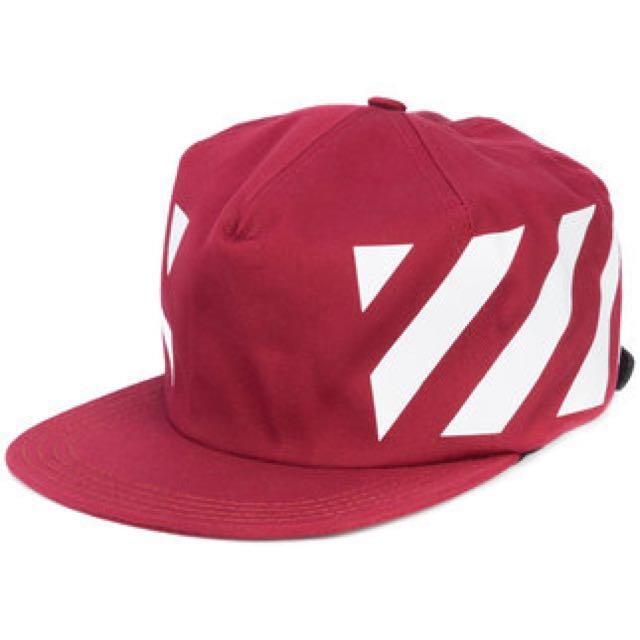 OFF WHITE RED DIAGONALS CAP Men s Fashion Watches Accessories
