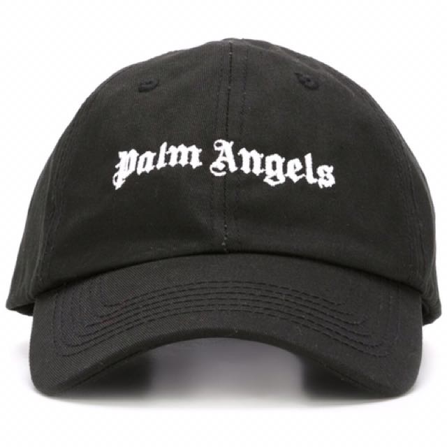 palm angels black logo cap