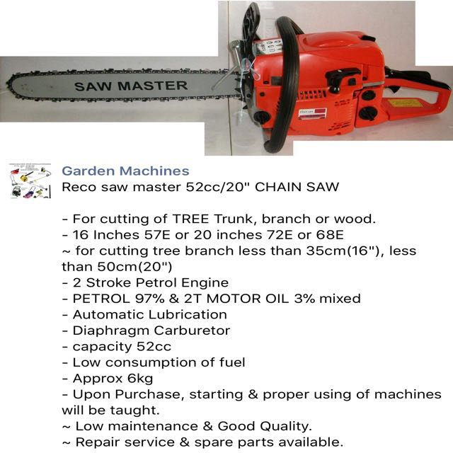 Petrol Engine Chain Saw Gardening On Carousell