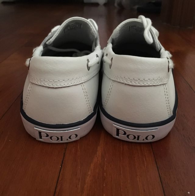 White polo new arrivals boat shoes