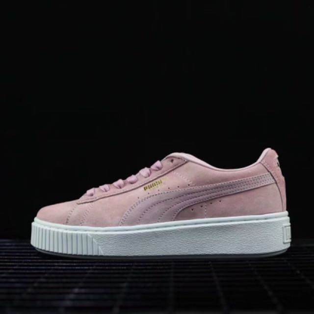 pink white and gold pumas