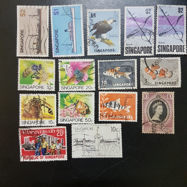 Singapore Old Stamps Used., Vintage & Collectibles, Stamps & Prints on