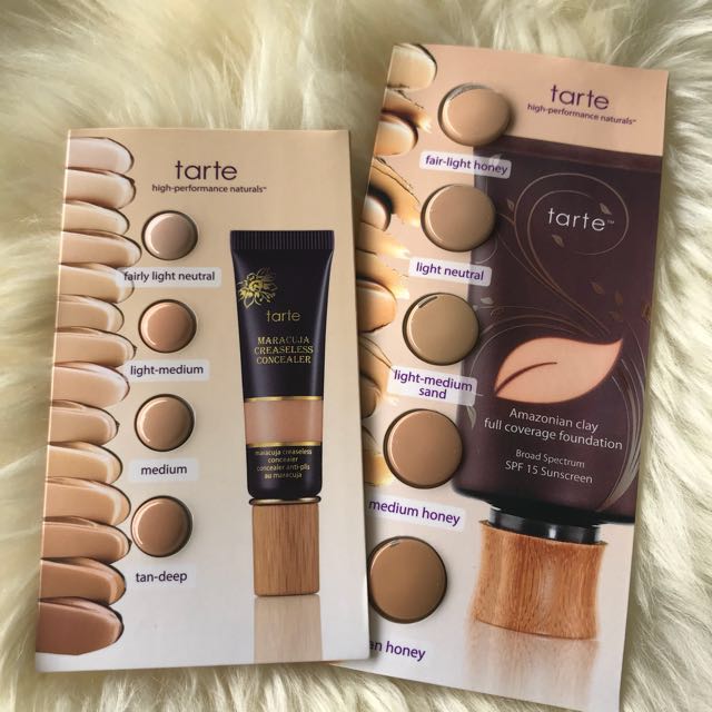 tarte amazonian clay and maracuja foundation and concealer tester