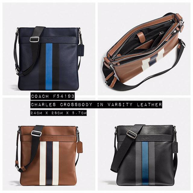 Coach 54193 Charles Crossbody in Varsity Leather