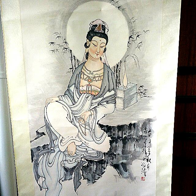 Guan Yin 覌音chinese Painting Vintage Collectibles Vintage
