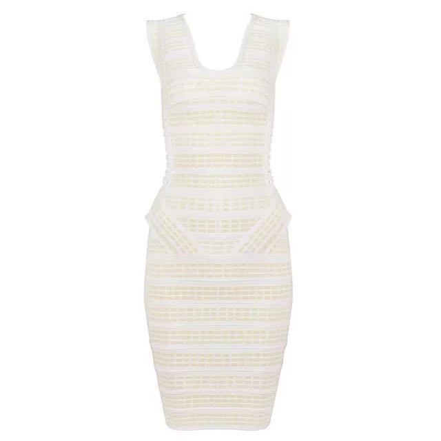 Herve inspired cream bandage dress