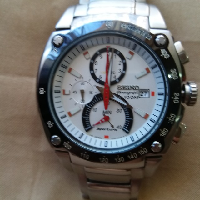 Seiko Sportura Chronograph Preloved Fesyen Pria Jam Tangan di