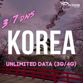 5/7/8/15DAYS 25/40/75GB + UNLIMITED DATA KOREA SIM CARD