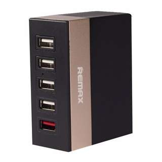 Remax RU-U1 5-Port USB Travel Charger Charging Hub Black