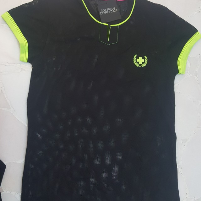 Andrew Christian Fit Clip Tee Black Free Matching Pant Men S
