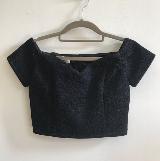 black sparkly crop top