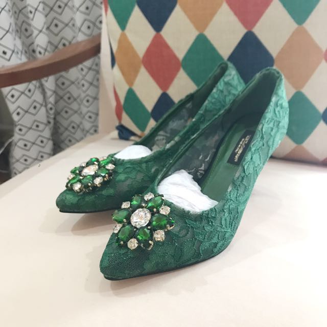 Dolce and gabbana outlet green heels