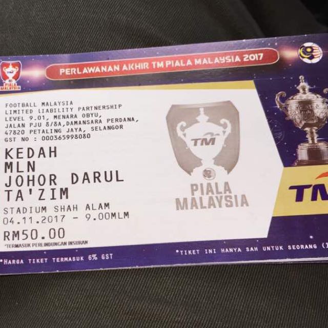 Tiket online piala malaysia 2021