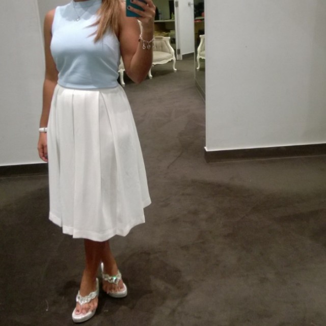 Forever new 2025 white midi skirt