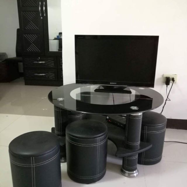 Glass Round Centered Table Tv Stand