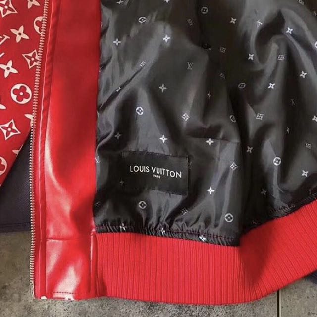 Louis Vuitton x Supreme Leather Baseball Jacket