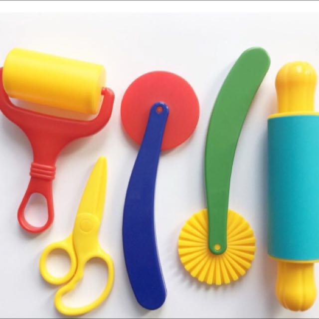 Playdough tools Rolling Pins Textured Art, Babies & Kids on Carousell