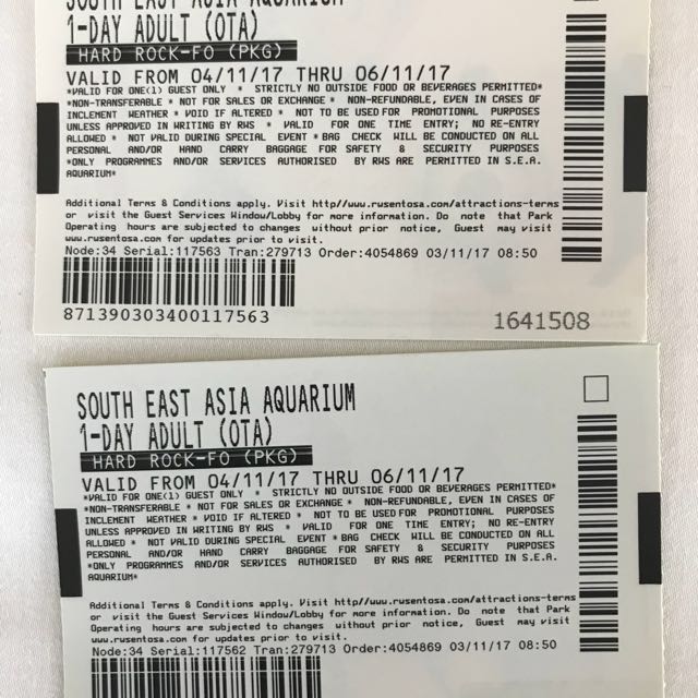 Sea Aquarium ticket $18 only, Tickets & Vouchers, Local Attractions ...