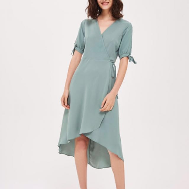 topshop blue wrap dress