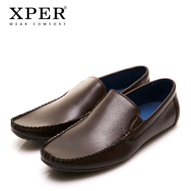 XPER Brand NEW Fashion Men Flats Shoes Hand Made Breathable Slip on Mocassins Men Loafers Brown Big Size