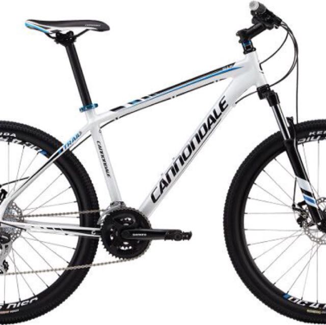 white cannondale mountain bike