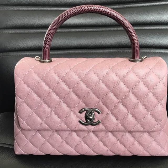 Chanel Coco pink with lizzy handle, Luxury, Bags & Wallets on Carousell