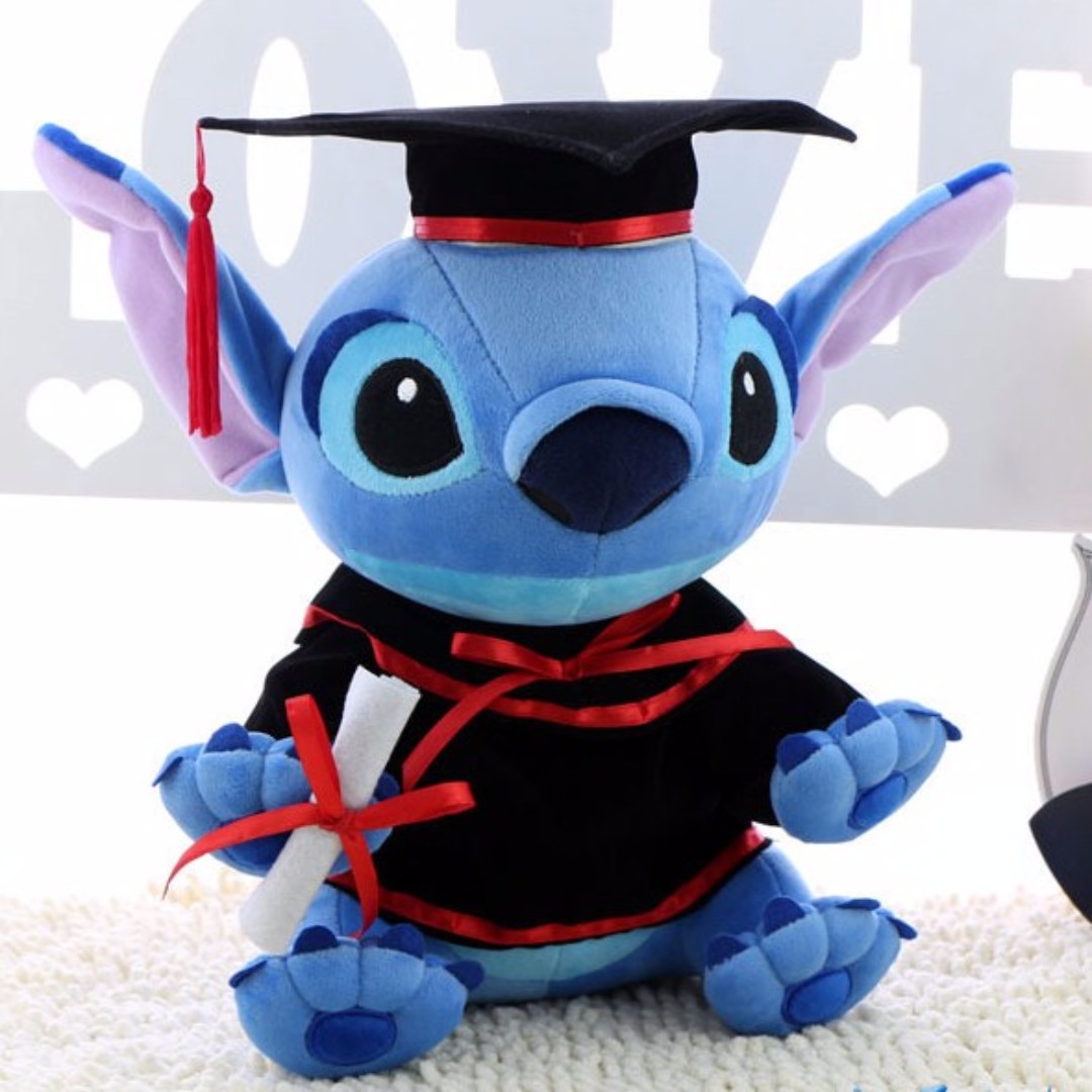 Disney Lilo Stitch Graduation Plush Doll Congratulation Gift Toy 20