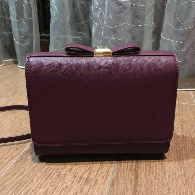 charles and keith bow detail clutch