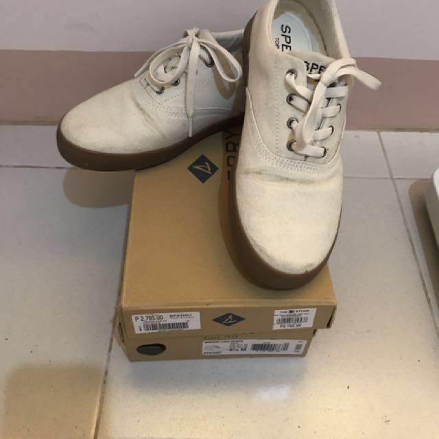 Sperry wahoo white leather sneaker top