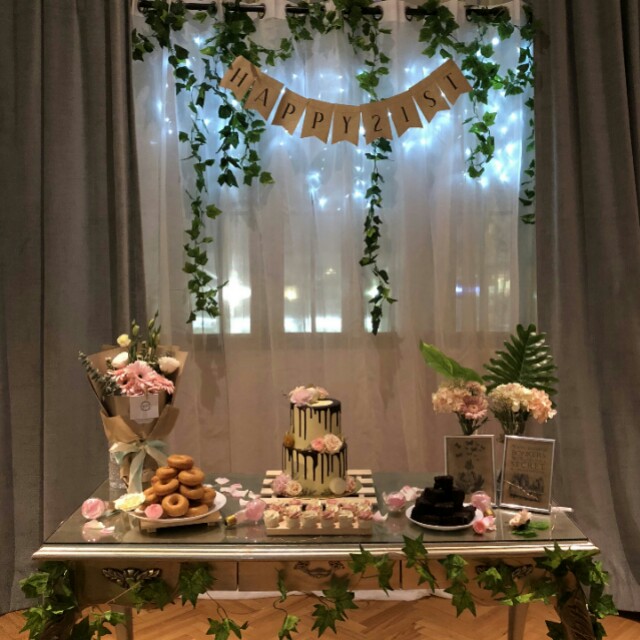 21st Birthday Decoration Pink Floral Eden Garden Theme