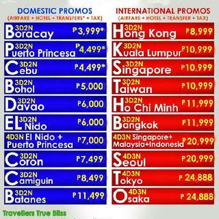 DOMESTIC & INTERNATIONAL PACKAGES WITH AIRFARE PROMOS!