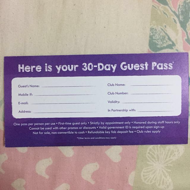Anytime Fitness Gym 30 Days Guest Pass