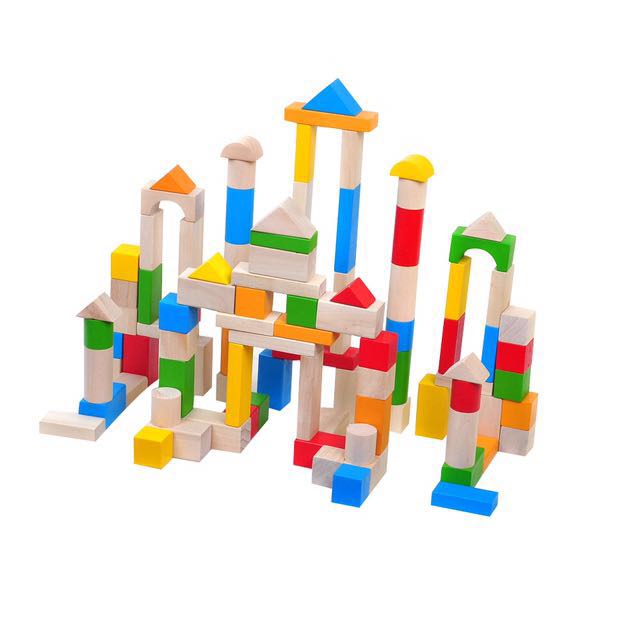 Brand New 100 Pieces Wooden Building Blocks Babies Kids Toys Brand New 100 Pieces Wooden Building Blocks Babies Kids Toys Walkers On Carou