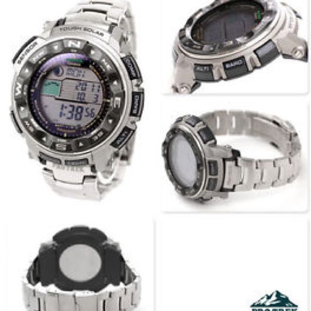 Men's Casio Protrek Tough Solar Triple Sensor Titanium Watch PRG-250T-7