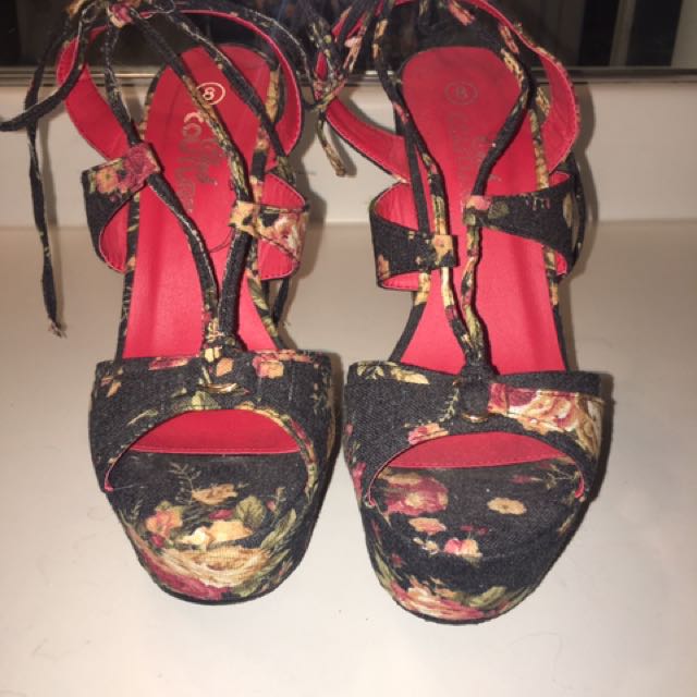 Floral Wedge Shoes