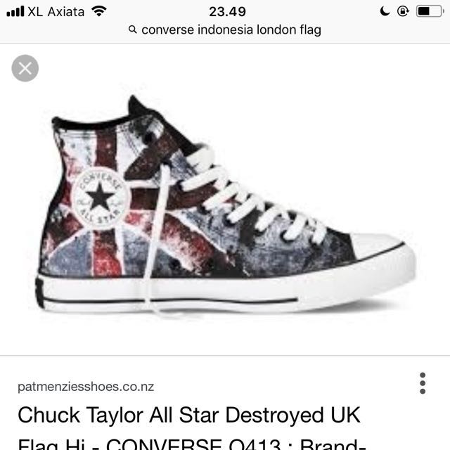CONVERSE HIGH ALL STAR CHUCK TAYLOR DESTROYED UK FLAG