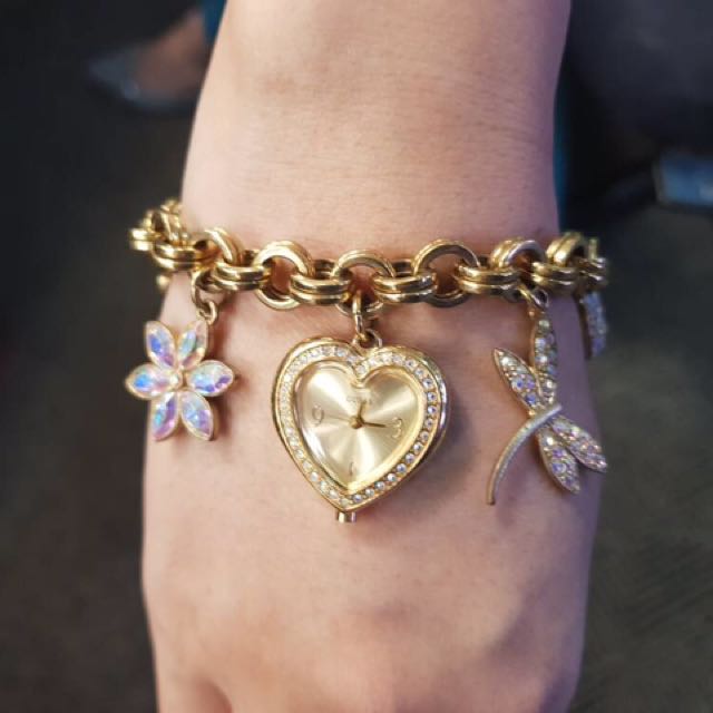 Ecclissi Sterling Heart Hidden Watch Rolo Bracelet Toggle Clasp & Pearl |  eBay