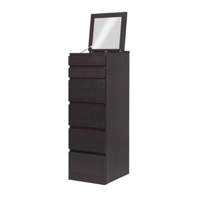 Ikea Malm 6 Drawer Chest Black Brown Mirror Gl Used Furniture Ikea Malm 6 Drawer Chest Black Brown Mirror Gl Used Furniture Shelves Drawers On Carou