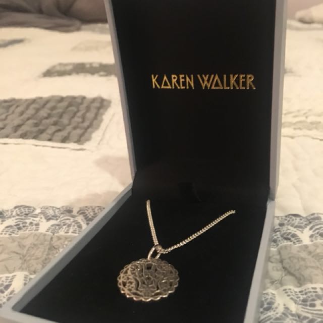 KAREN WALKER Filigree Rabbit Pendant and Necklace in Silver