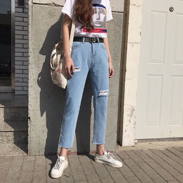 straight cut jeans style