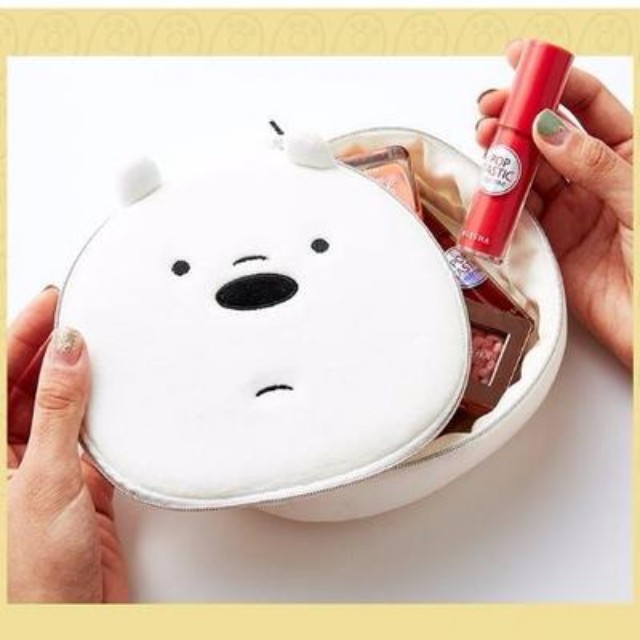 MINISO We Bare Bears-Optical Cosmetic Bag Portable Makeup Pouch