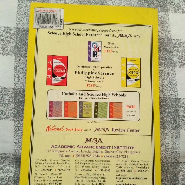 MSA Philippine Science High school Reviewer Volume 2 on Carousell
