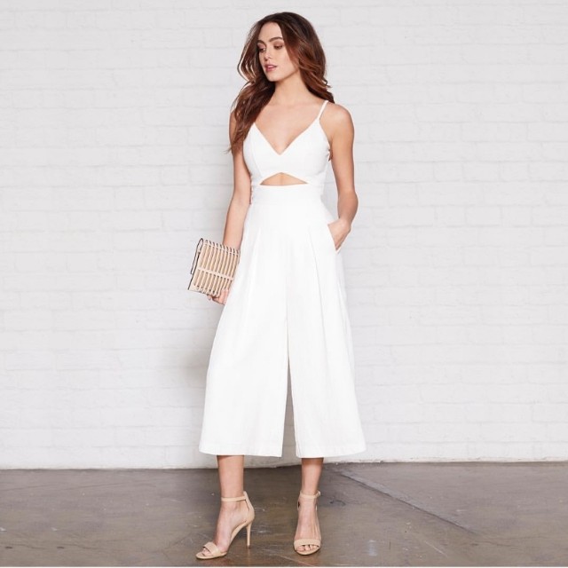 sheike white playsuit