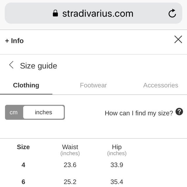 stradivarius jeans size guide